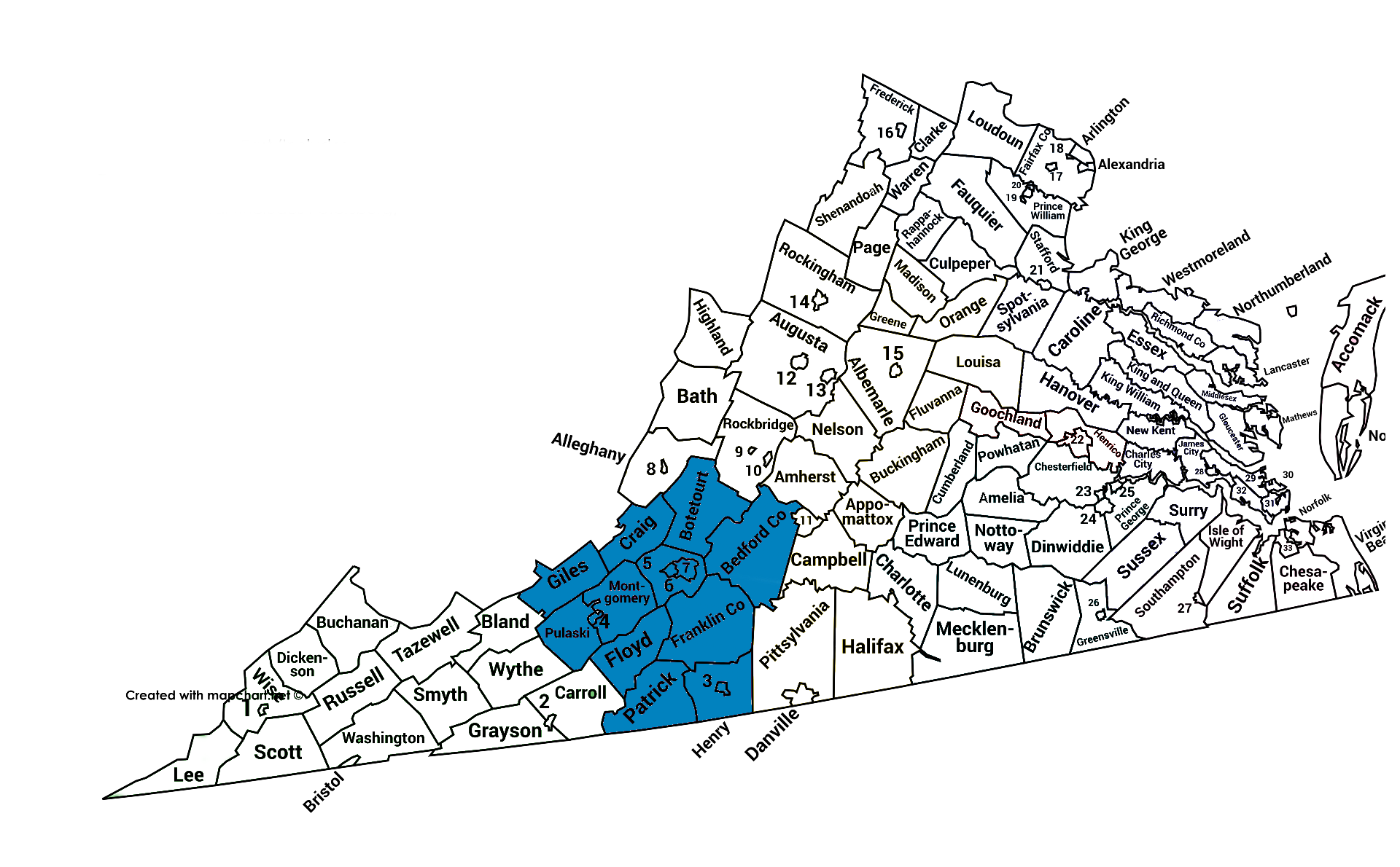 蘇珊佩里地區地圖